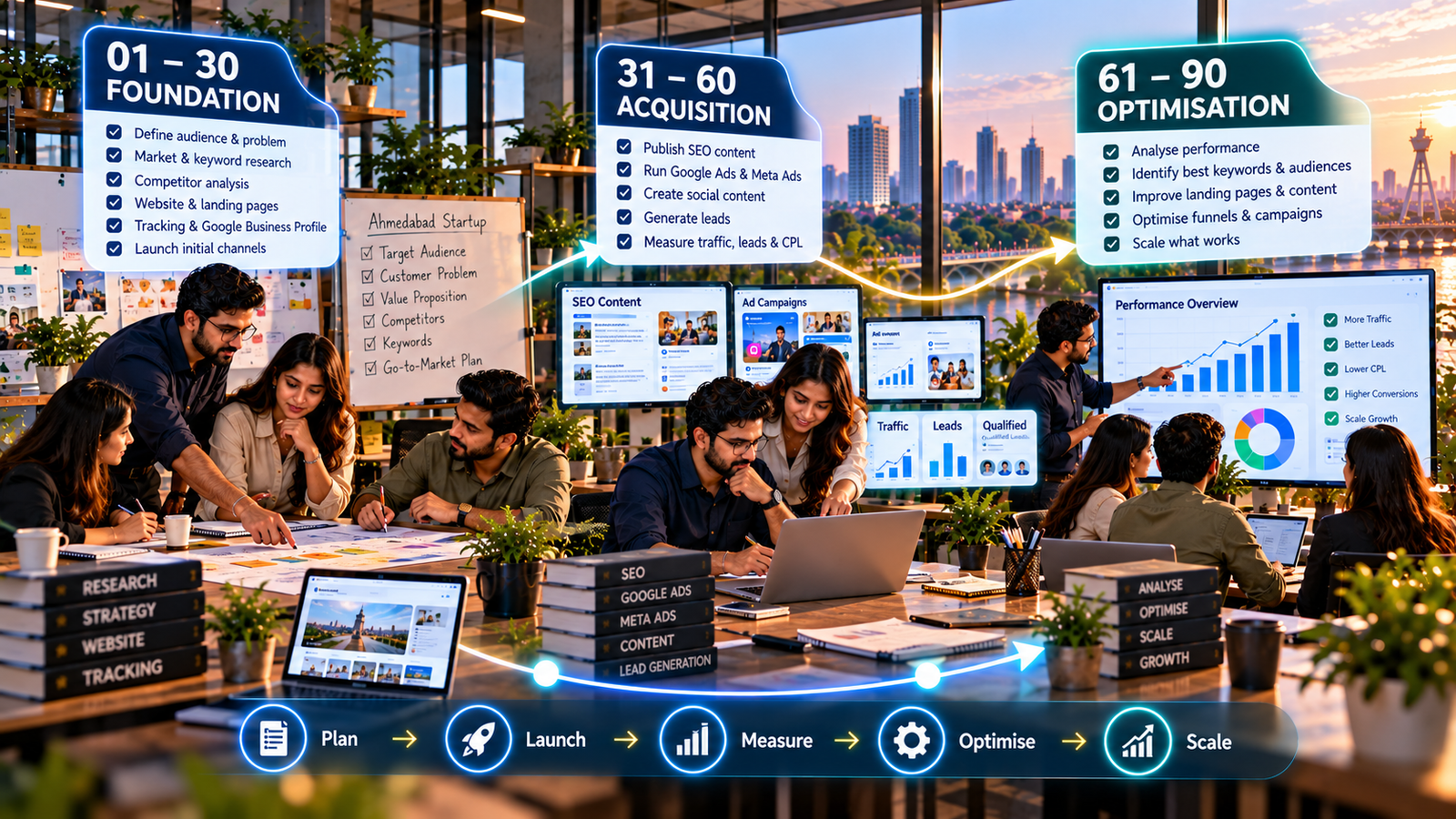 90-Day Digital Marketing Plan for an Ahmedabad Startup