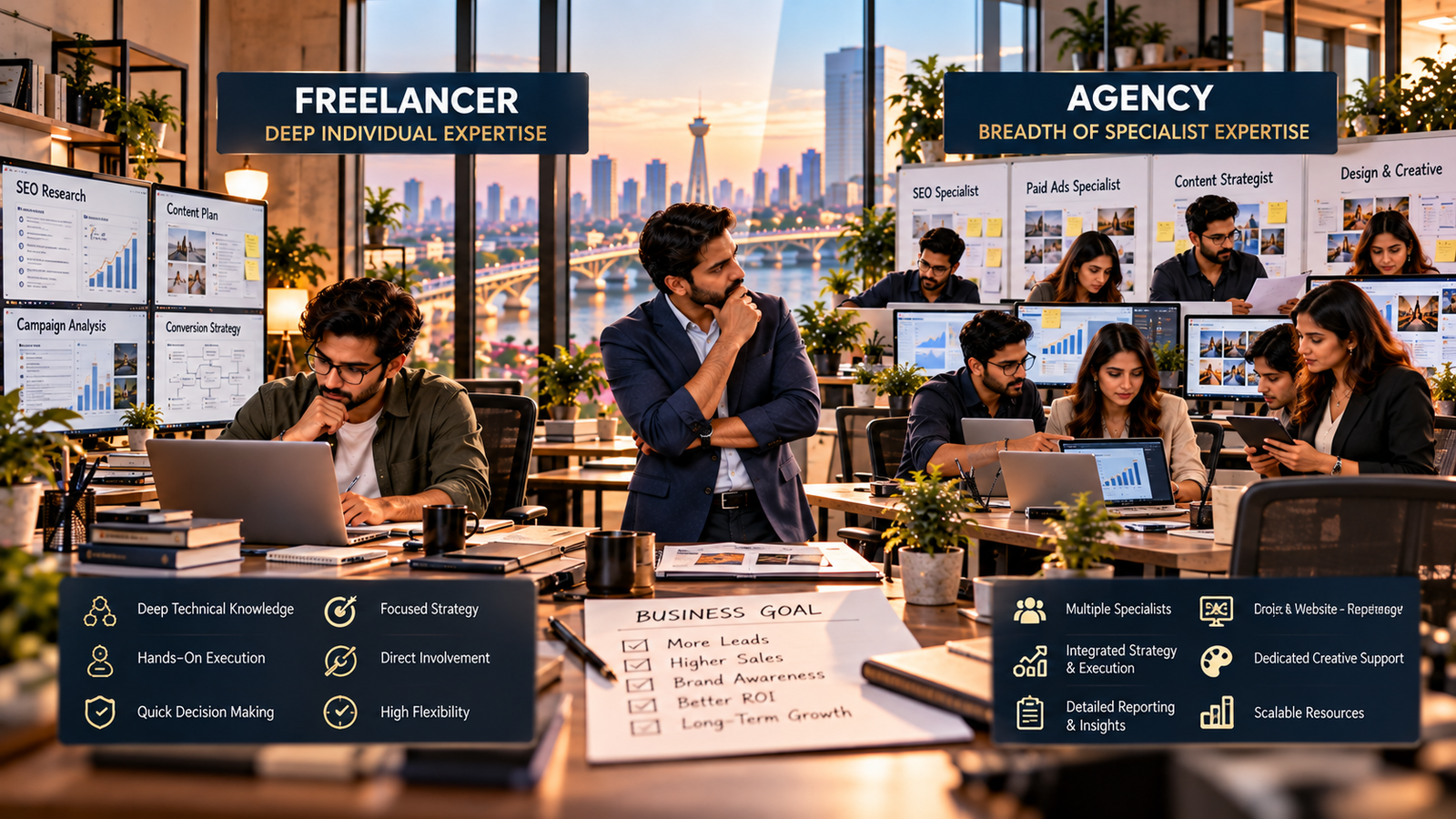 Marketing Agency vs Freelancer in Ahmedabad