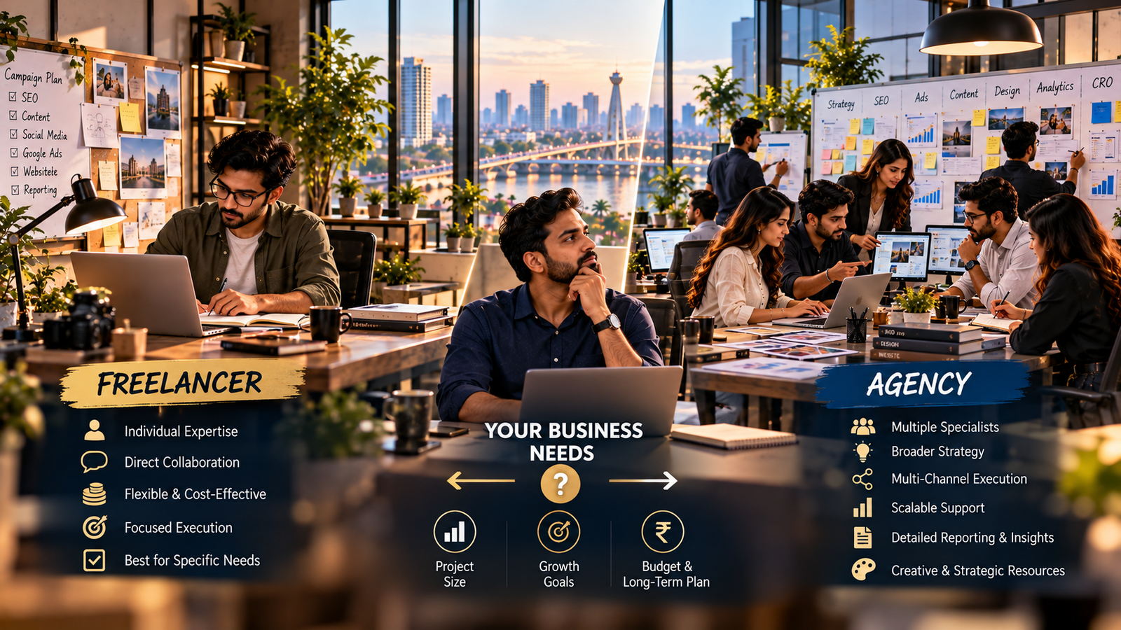 Marketing Agency vs Freelancer in Ahmedabad